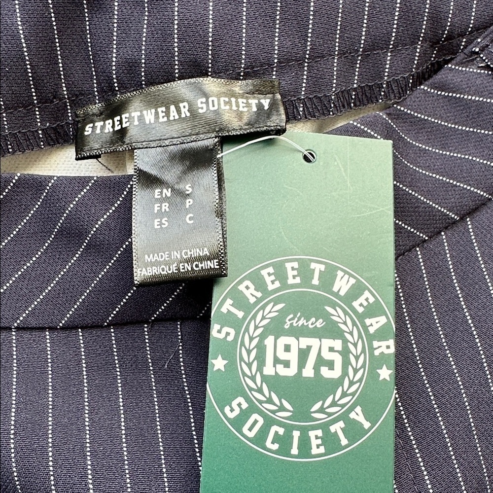 Women's Navy Pinstripe Pantsuit by Streetwear Society - Picture 6 of 6